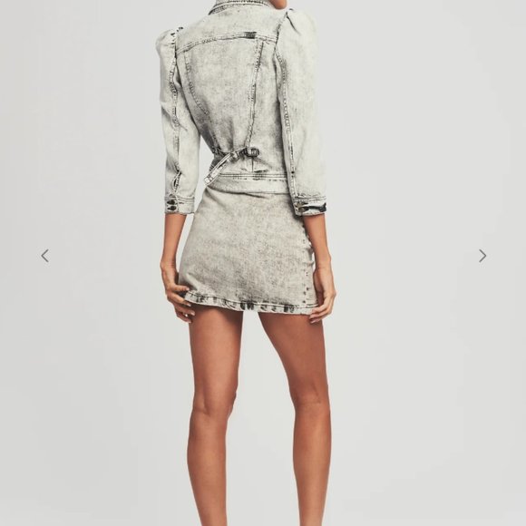 Revolve Retrofete Willa Skirt Light Acid Grey XS - Picture 3 of 7